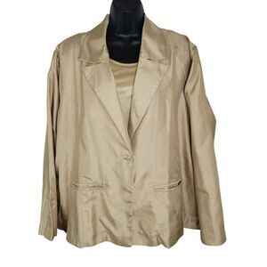 Blair Nwot Gold jacket and tank top set blouse 22w
